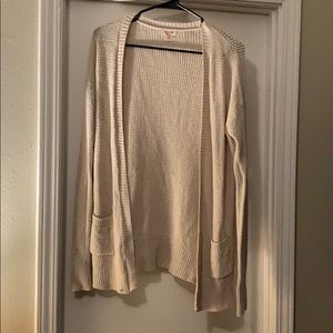 Cream Thin Knit Cardigan